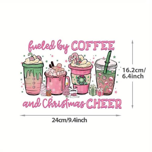 Fashion Graphic Print Fuel by Coffee Christmas Cheer Design Trendy Canvas Tote - Picture 3 of 4